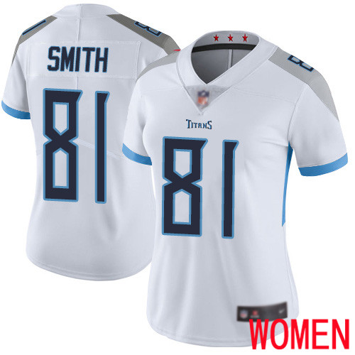 Tennessee Titans Limited White Women Jonnu Smith Road Jersey NFL Football 81 Vapor Untouchable
